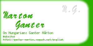 marton ganter business card
